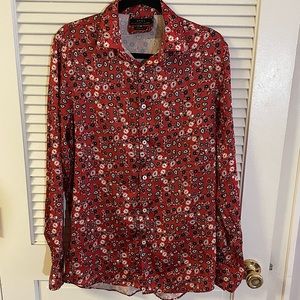 Zara Tops | Satin Floral Paisley Print Long Sleeve Button Down Top Size: M